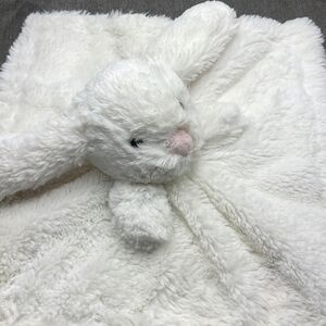 White Bunny Rabbit Pink Ears Super Soft Baby Lovey Security Toy Easter